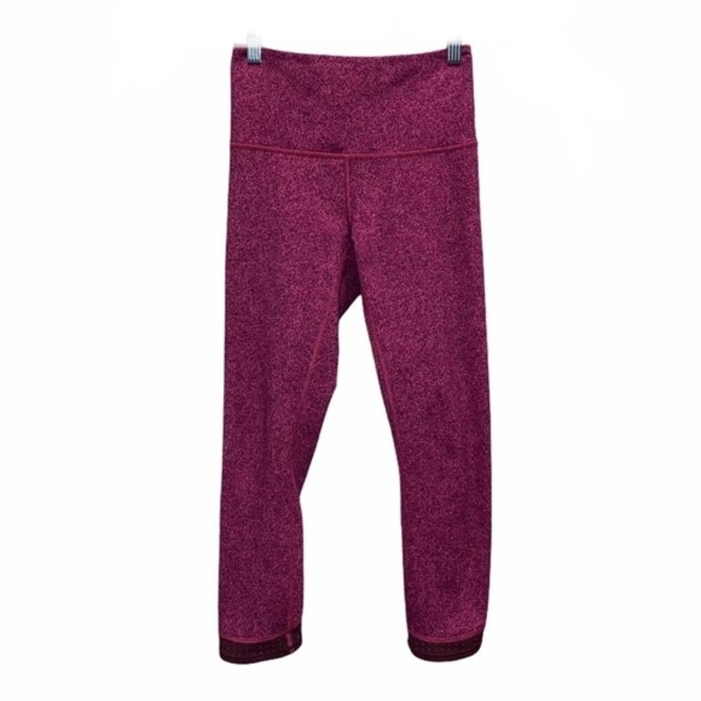 Lululemon Hi Rise Transcend Pink Crop Rio Size 4